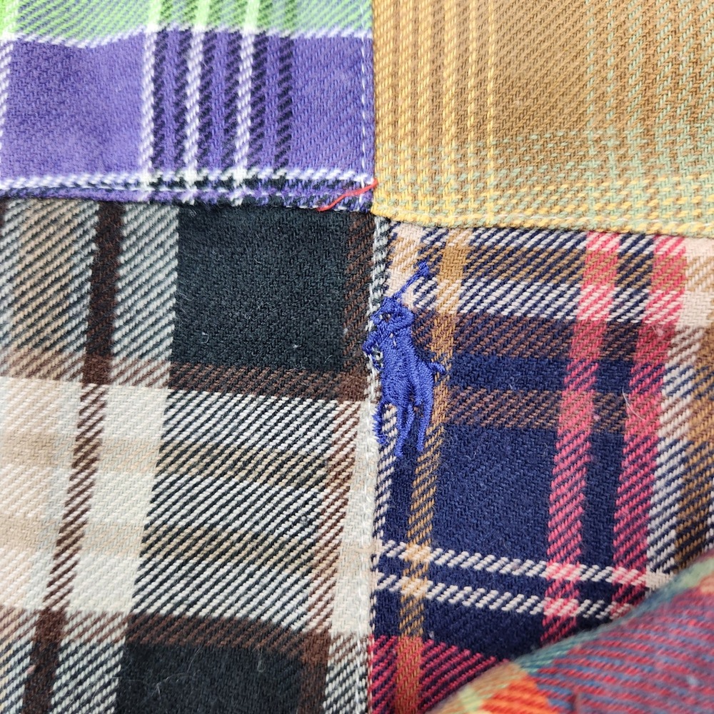 Polo Ralph Lauren Blake Patchwork Plaid Madras Shirt Mens XXL Multi Color Cotton - Picture 2 of 8